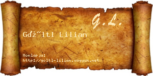 Göltl Lilian névjegykártya